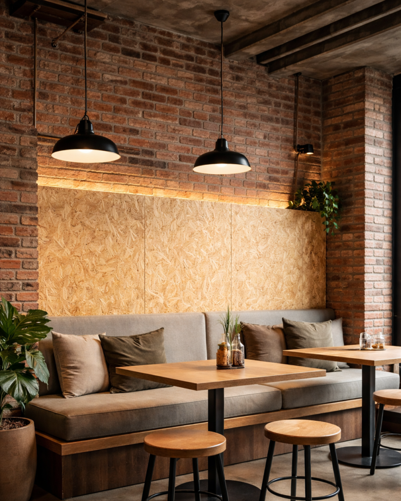 Design Interior OSB Dengan Exposed Brick