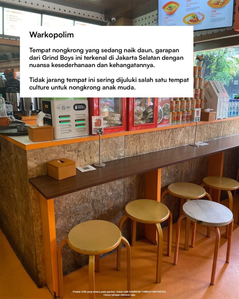 Interior Warkopolim dengan Counter OSB